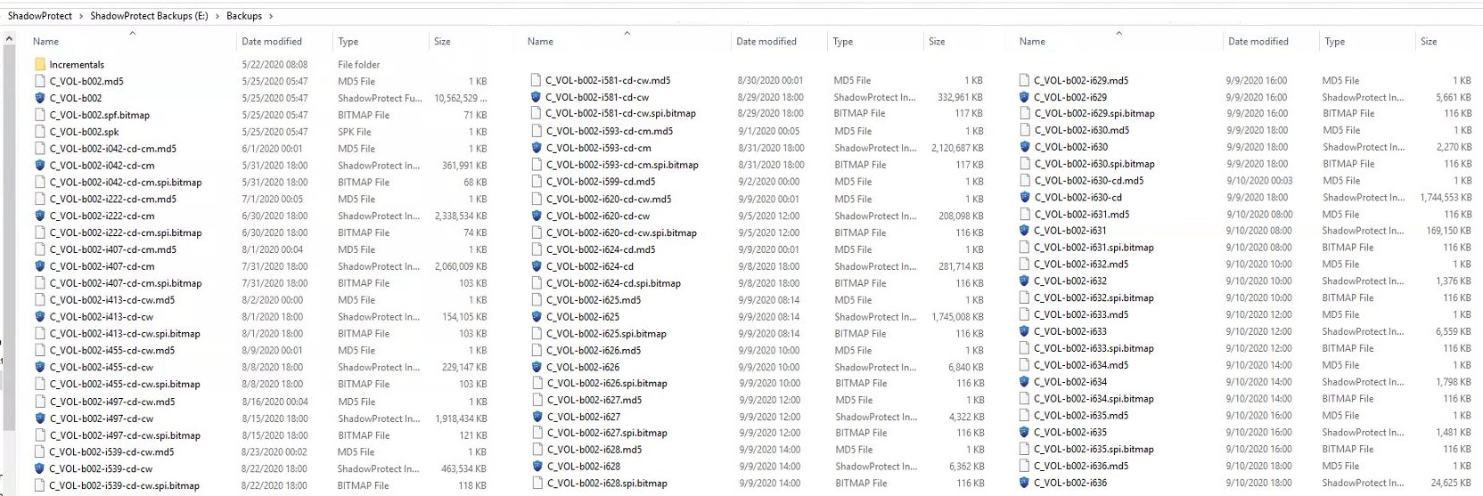 Read a ShadowProtect chain Axcient